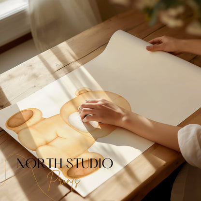 Premium Poster of Adorable Sitting Teddy Bear Illustration Posters
