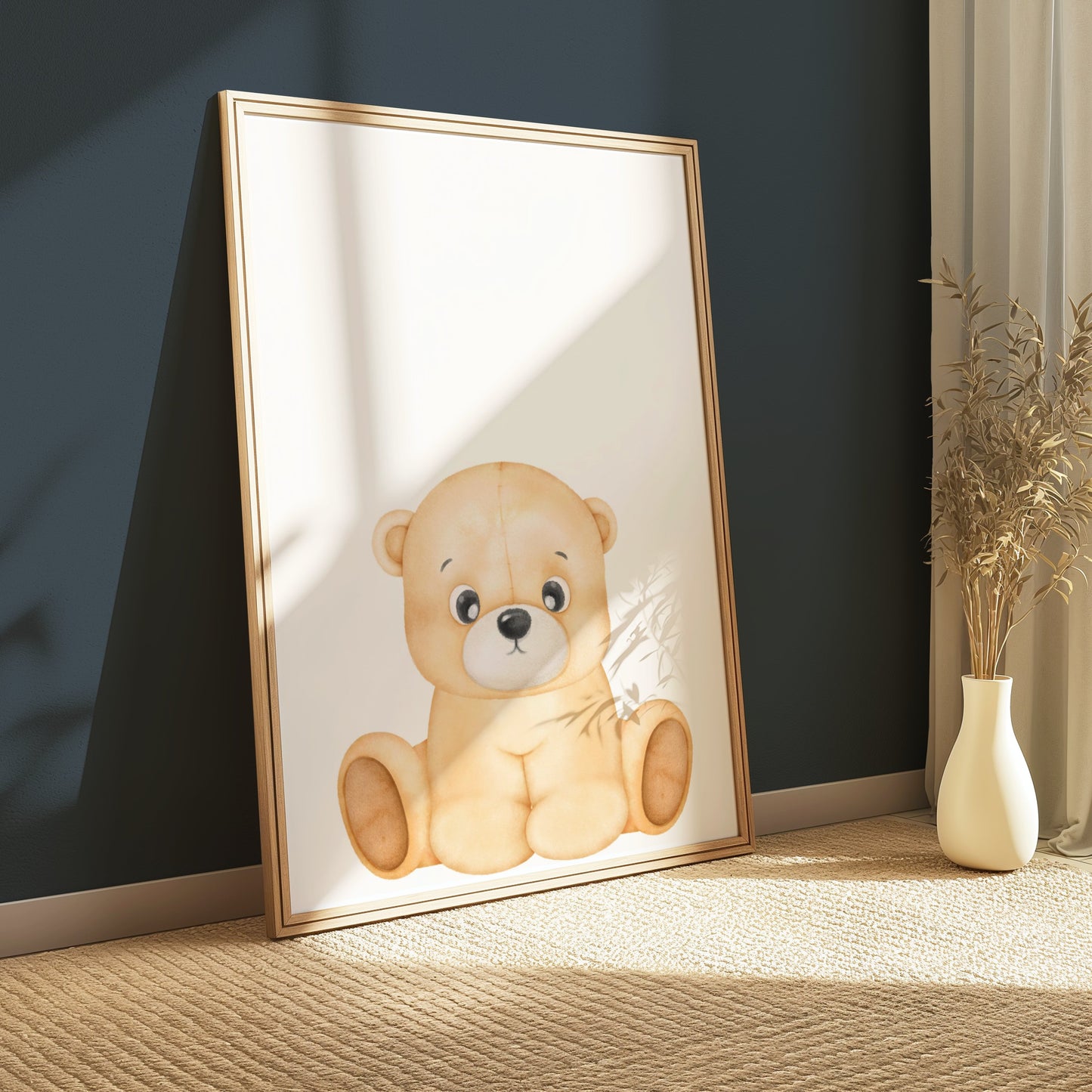 Premium Poster of Adorable Sitting Teddy Bear Illustration Posters