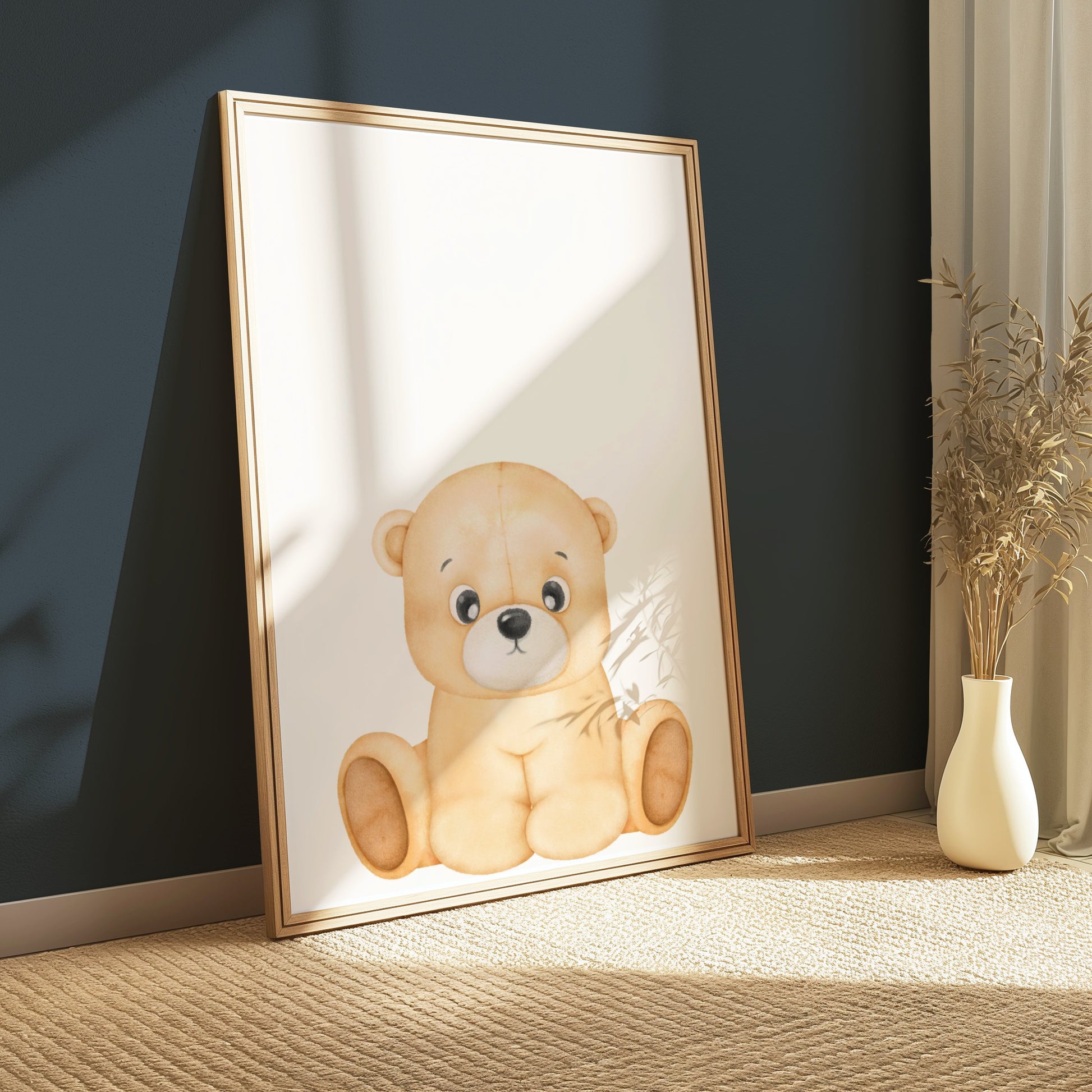 Premium Poster of Adorable Sitting Teddy Bear Illustration Posters