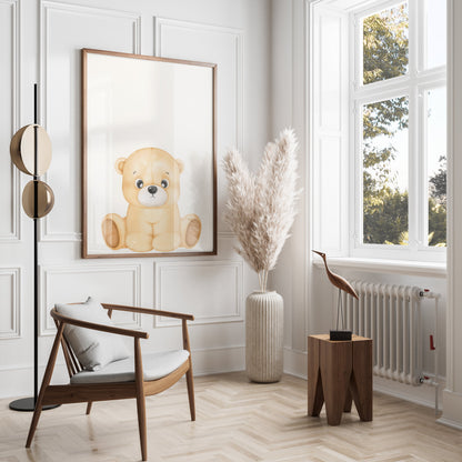 Premium Poster of Adorable Sitting Teddy Bear Illustration Posters