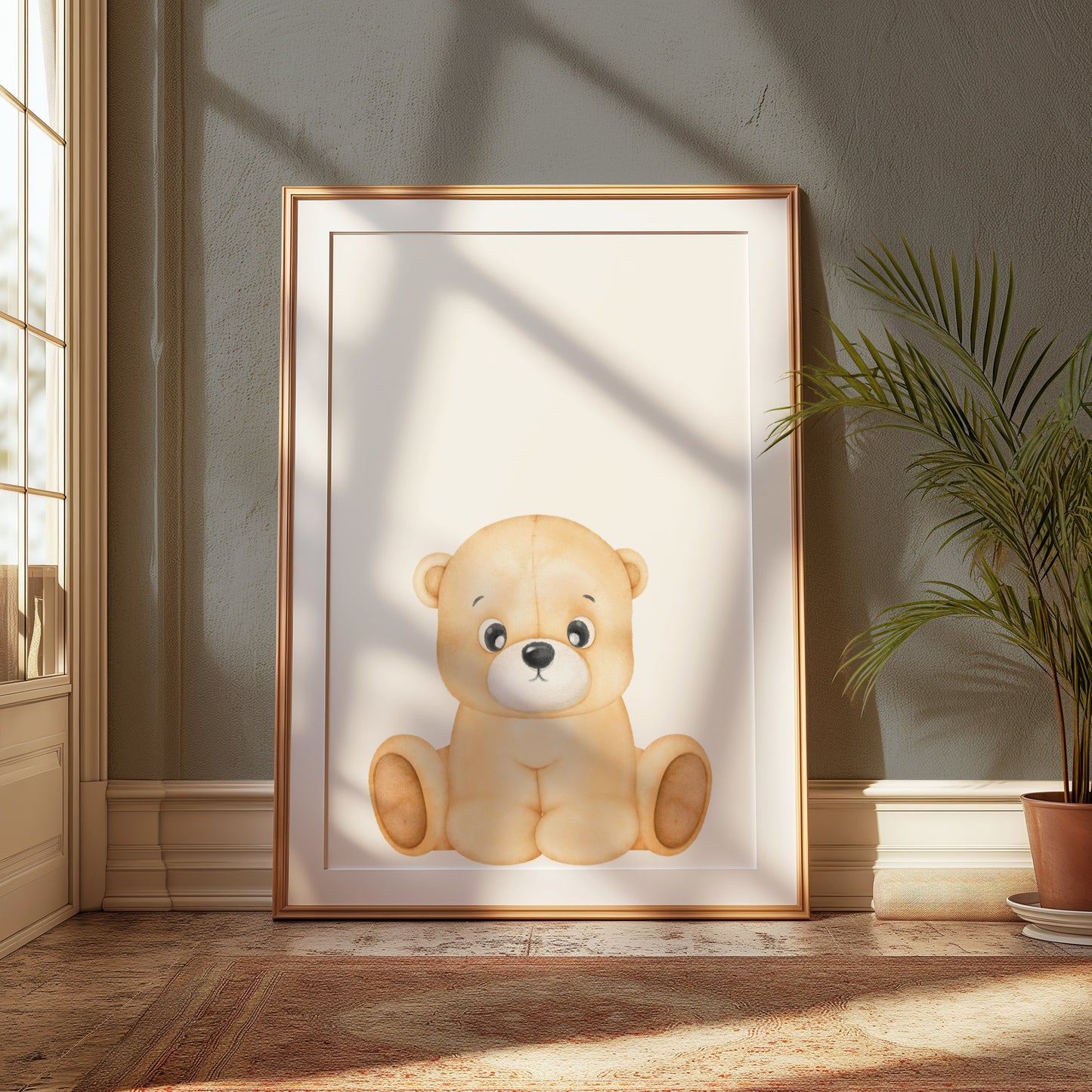 Premium Poster of Adorable Sitting Teddy Bear Illustration Posters