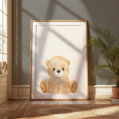 Premium Poster of Adorable Sitting Teddy Bear Illustration Posters