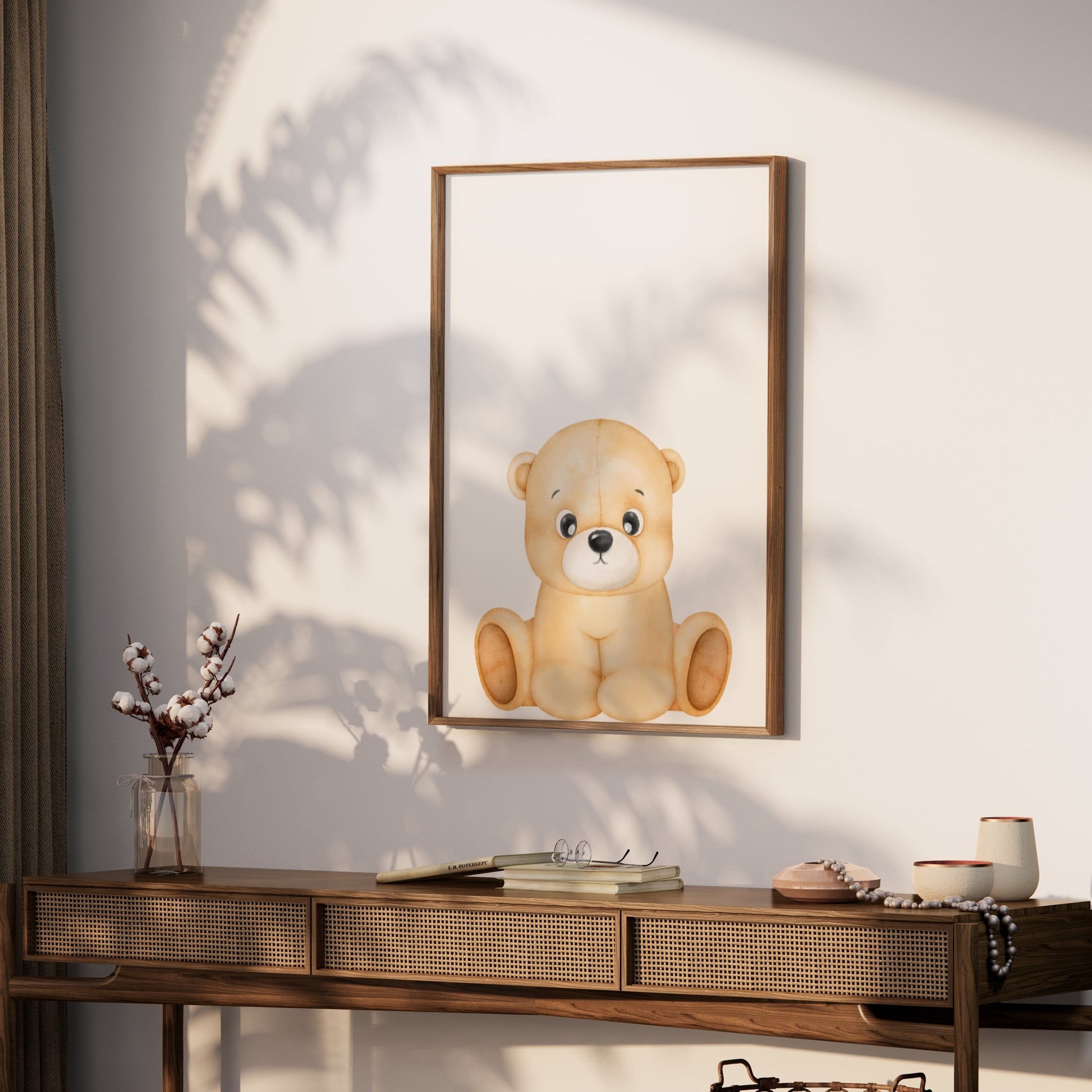 Premium Poster of Adorable Sitting Teddy Bear Illustration Posters