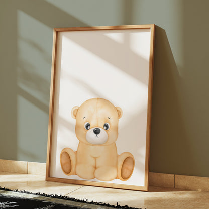 Premium Poster of Adorable Sitting Teddy Bear Illustration Posters