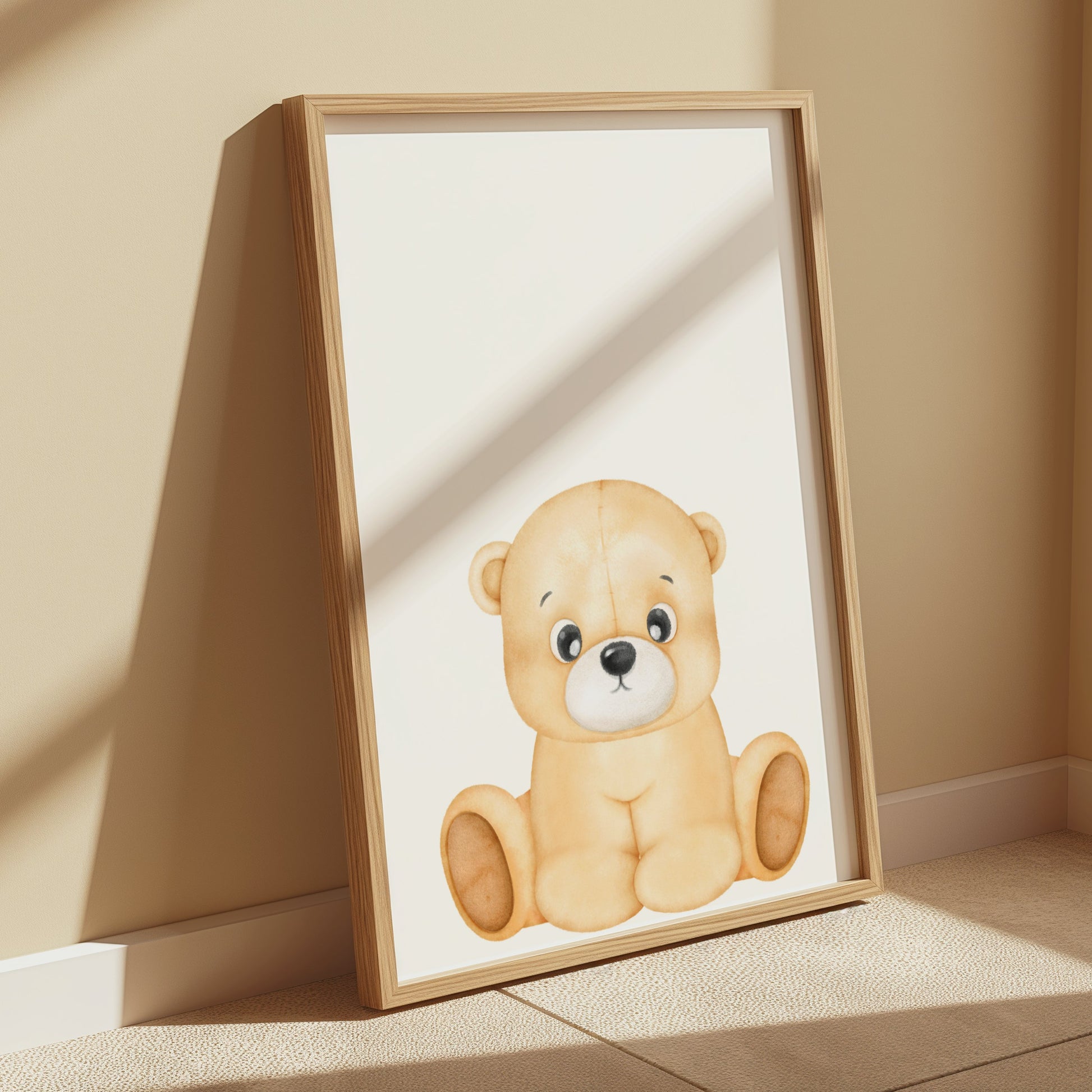 Premium Poster of Adorable Sitting Teddy Bear Illustration Posters