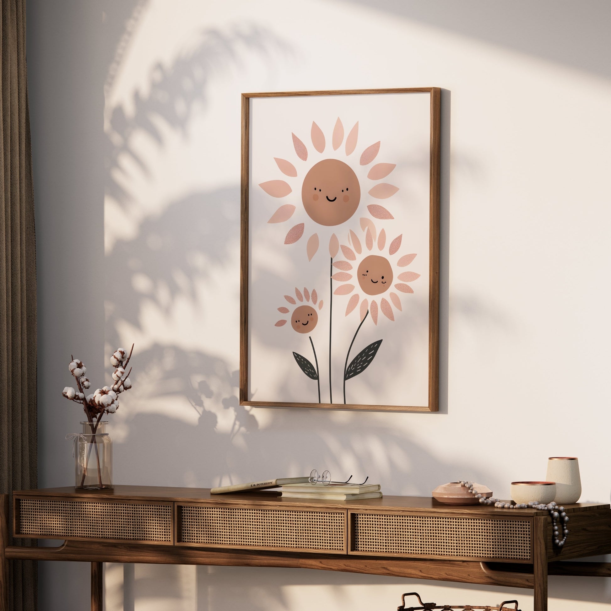Premium Poster of Adorable Sunflower Family Art Beautiful Smiling Faces Posters