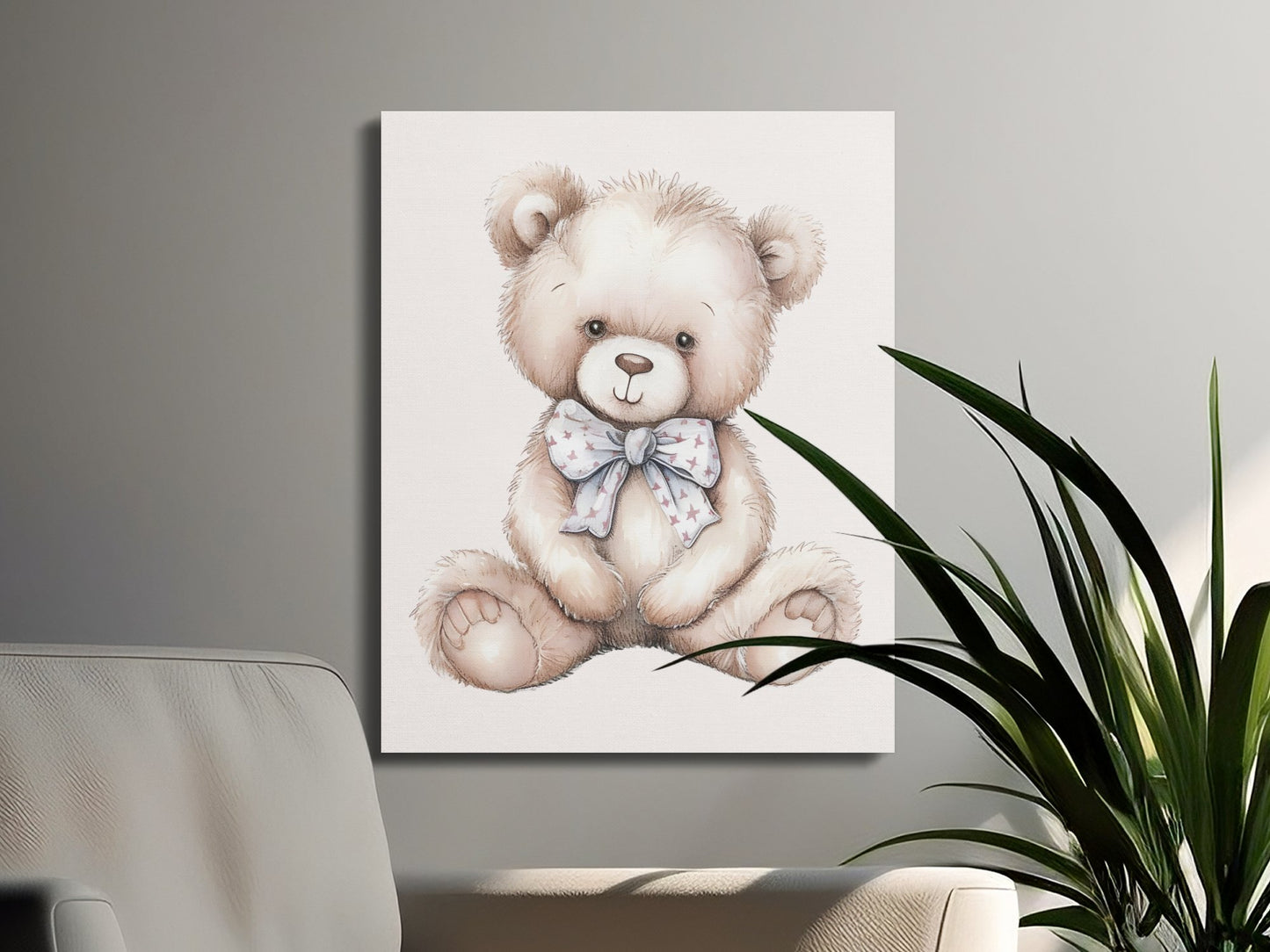 Premium Poster of Adorable Teddy Bear Nursery Wall Art Canvas Wraps