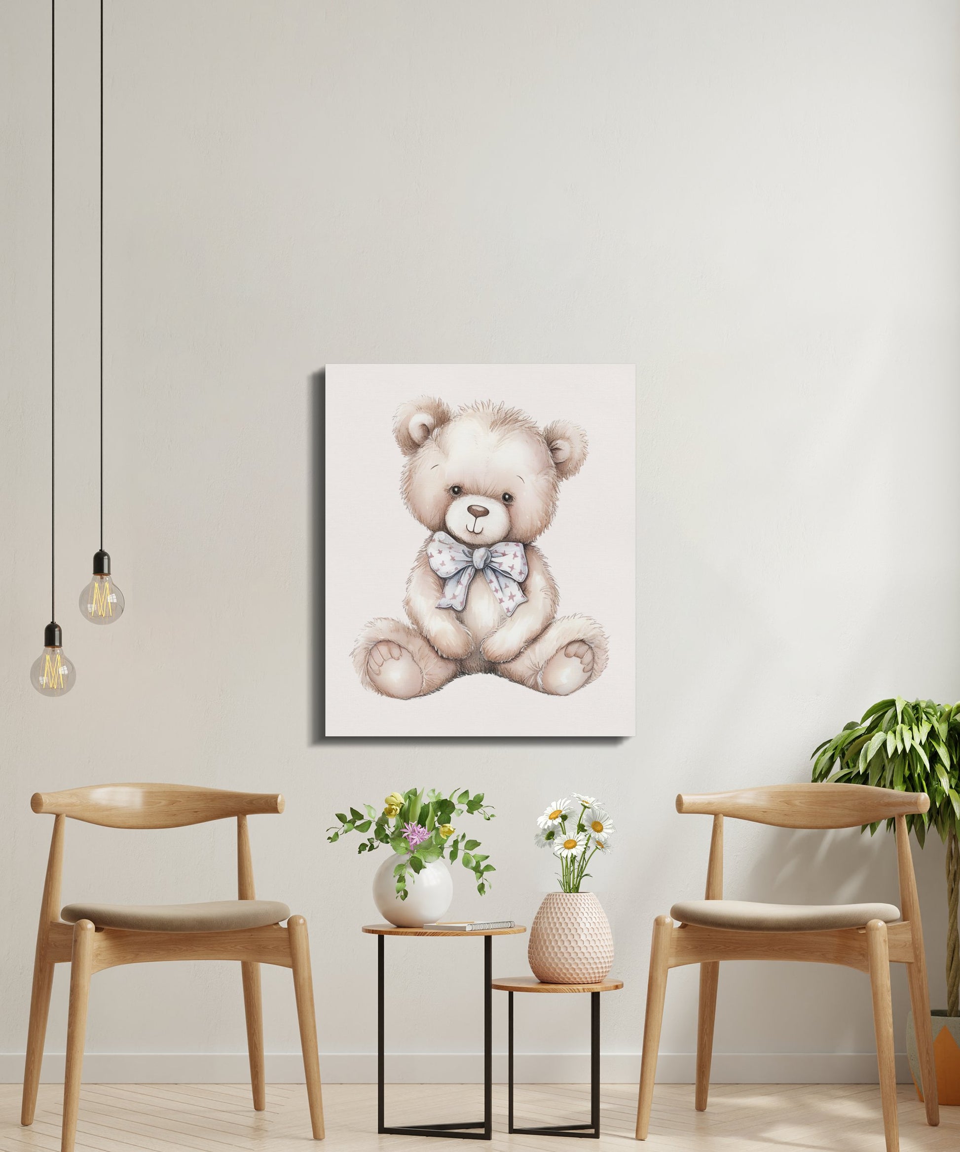 Premium Poster of Adorable Teddy Bear Nursery Wall Art Canvas Wraps
