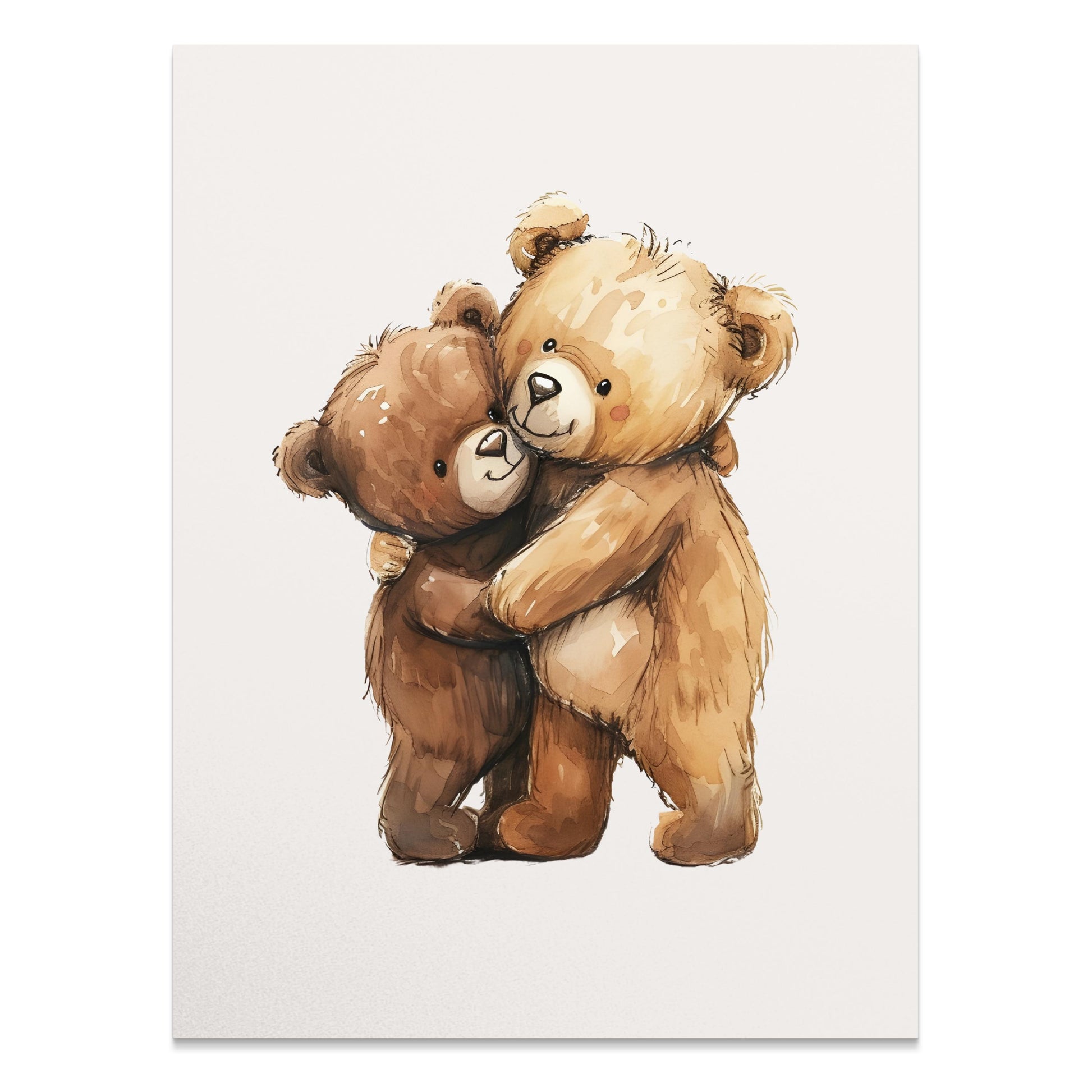 Premium Poster of Adorable Teddy Bears Hugging Artwork for Cute Posters