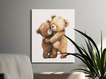 Premium Poster of Adorable Teddy Bears Nursery Wall Art Canvas Wraps