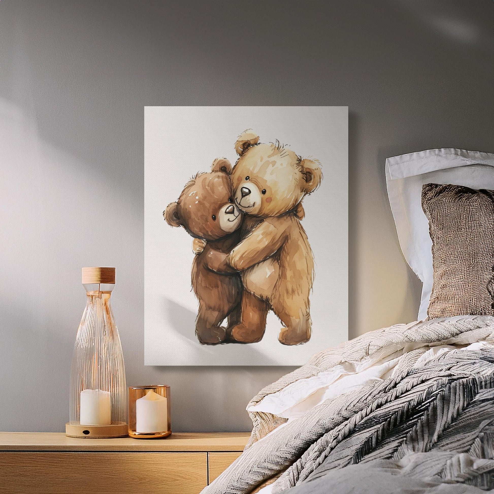 Premium Poster of Adorable Teddy Bears Nursery Wall Art Canvas Wraps