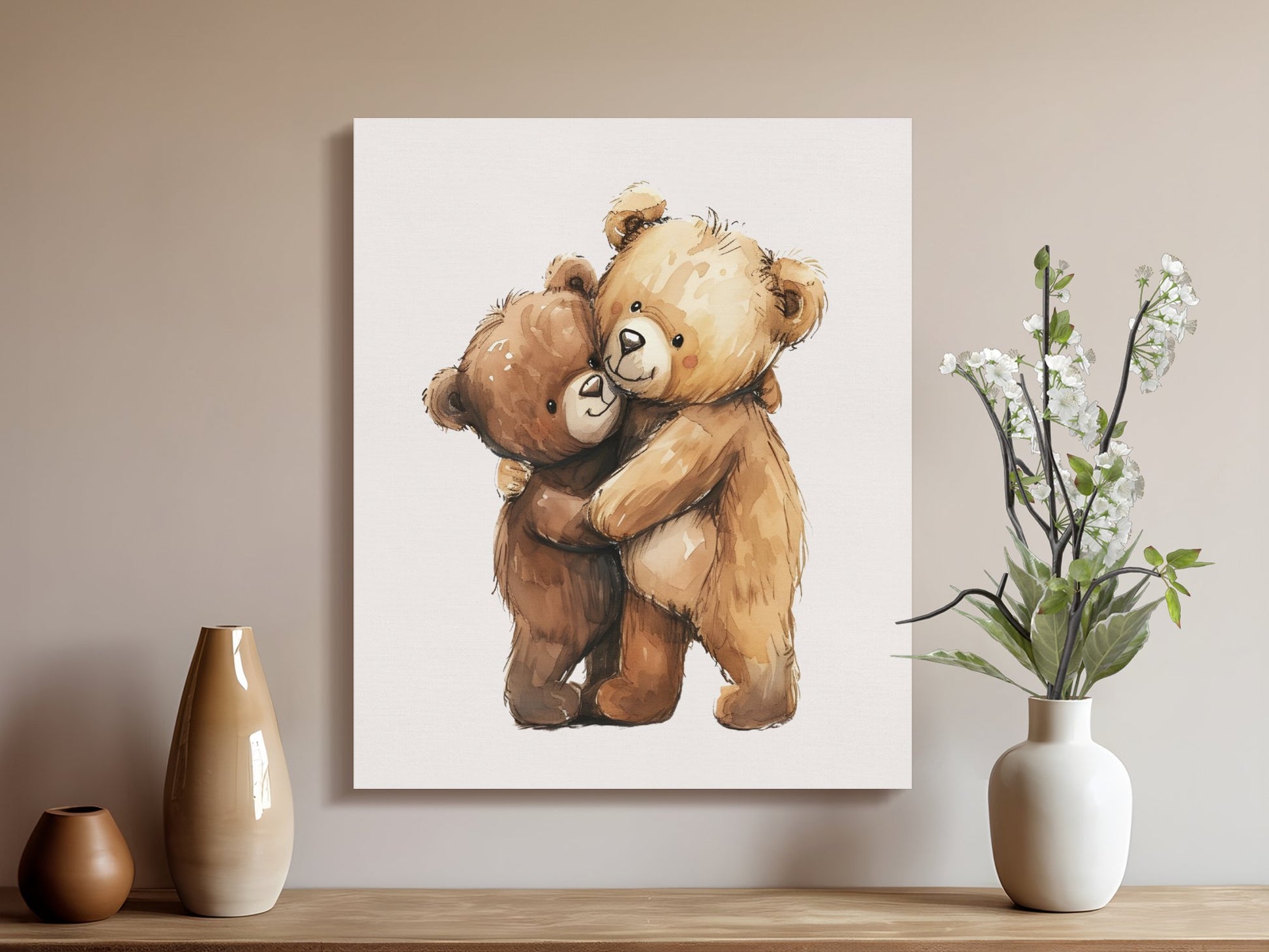 Premium Poster of Adorable Teddy Bears Nursery Wall Art Canvas Wraps