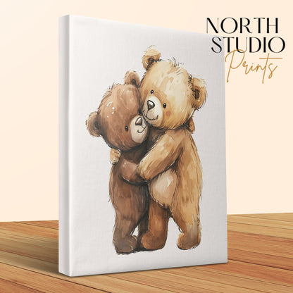 Premium Poster of Adorable Teddy Bears Nursery Wall Art Canvas Wraps