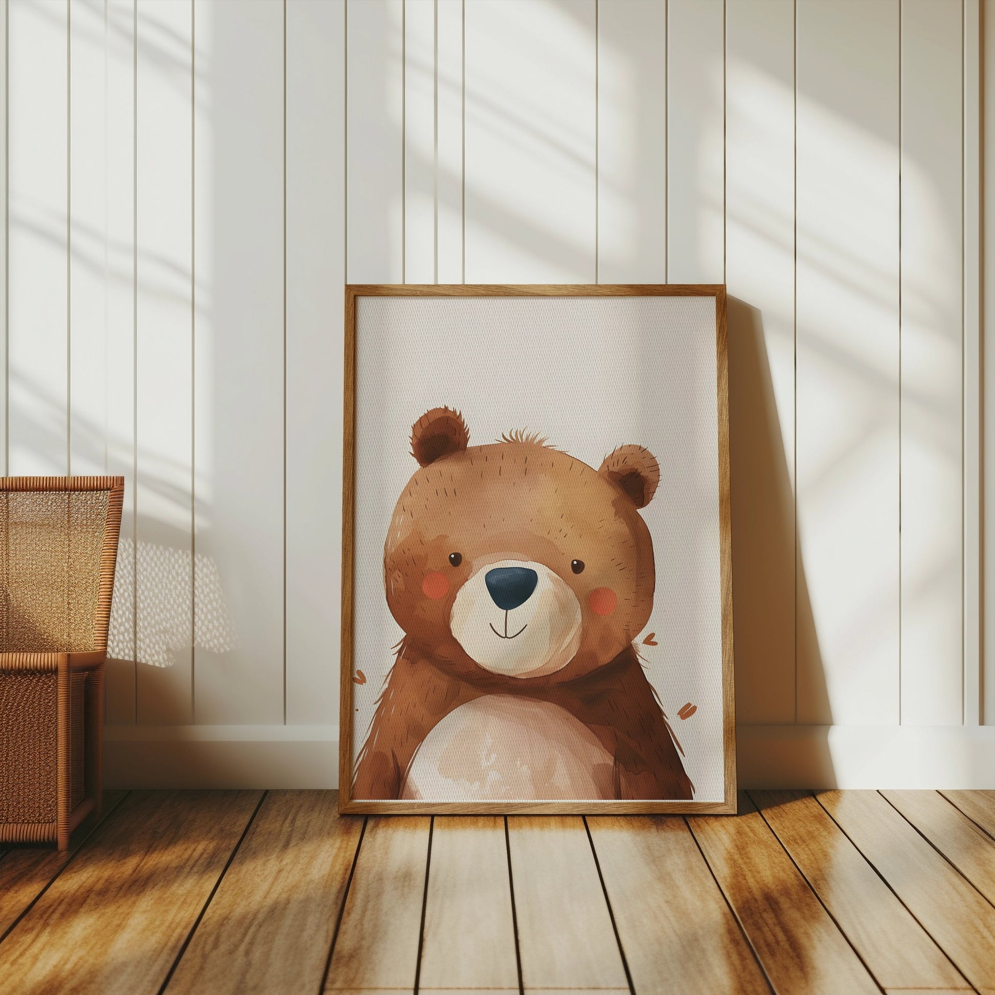 Premium Poster of Adorable Watercolor Bear Illustration Wall Art Posters