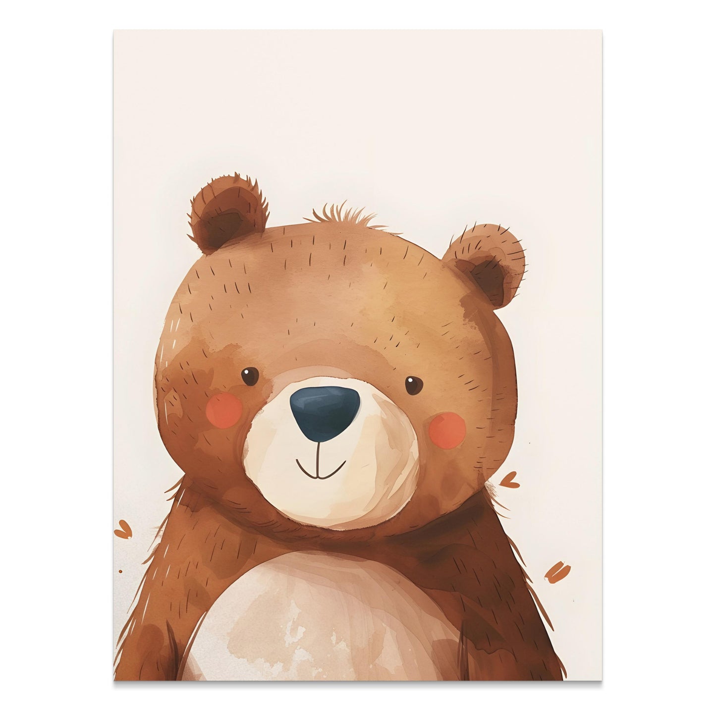 Premium Poster of Adorable Watercolor Bear Illustration Wall Art Posters