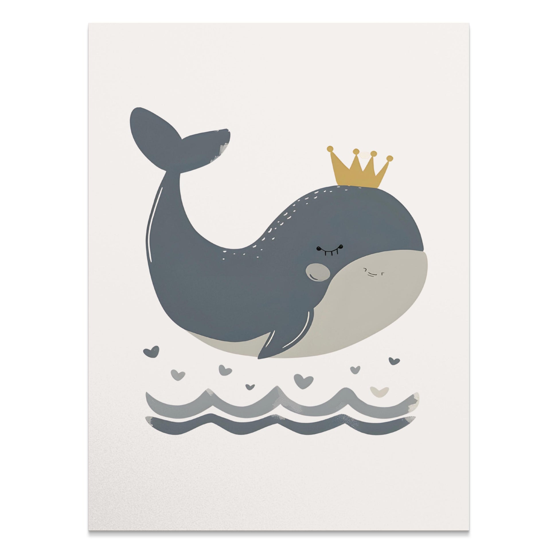 Premium Poster of Adorable Whale with Crown Children's Room Posters