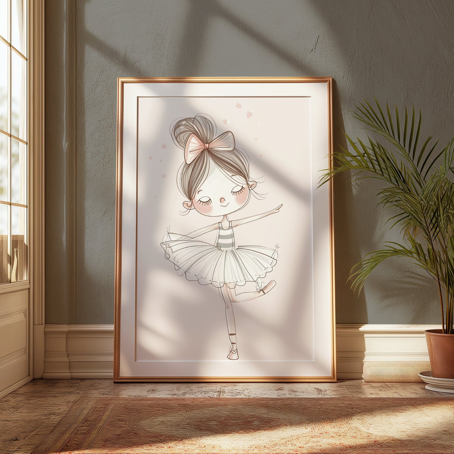 Premium Poster of Adorable Young Ballet Dancer Illustration Posters