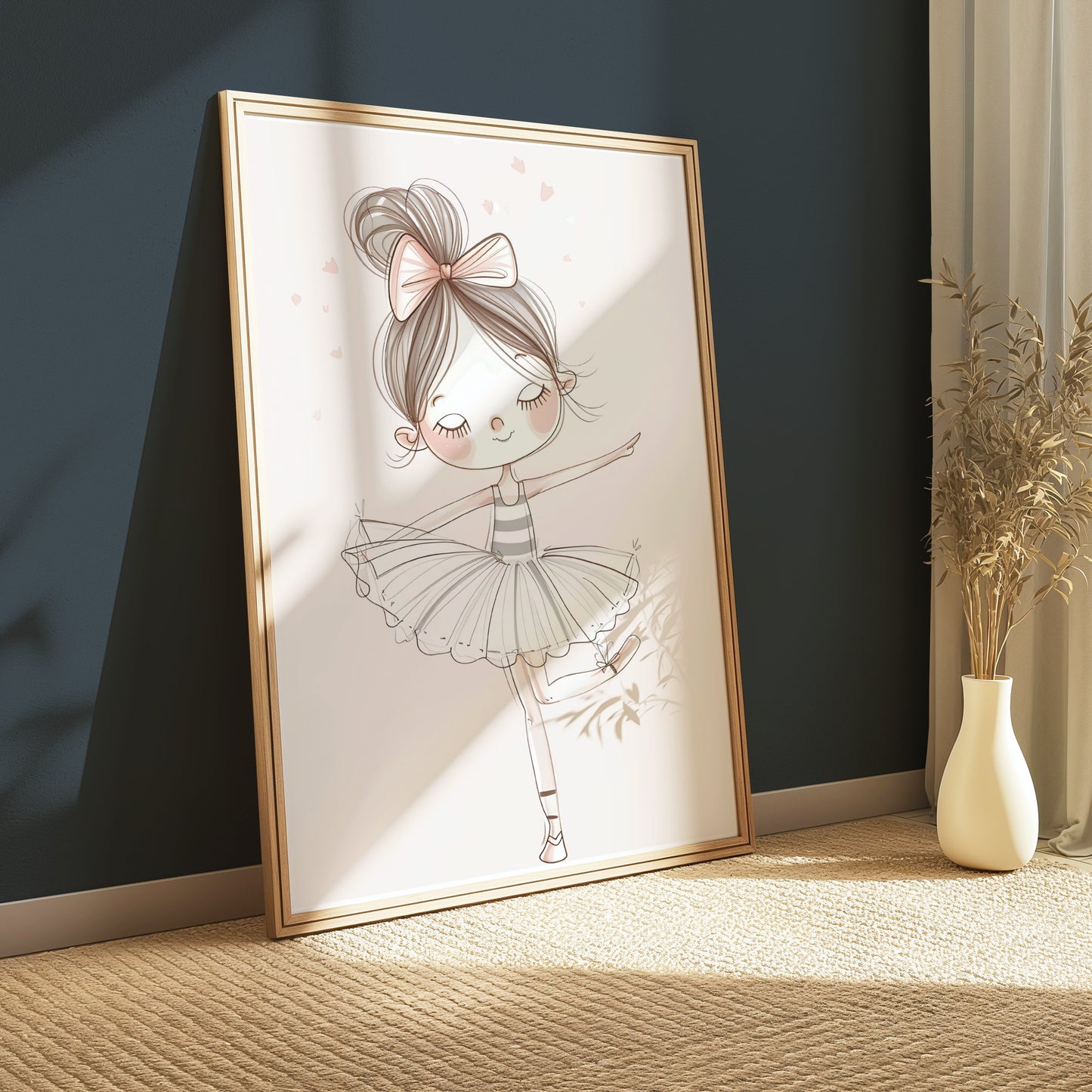 Premium Poster of Adorable Young Ballet Dancer Illustration Posters