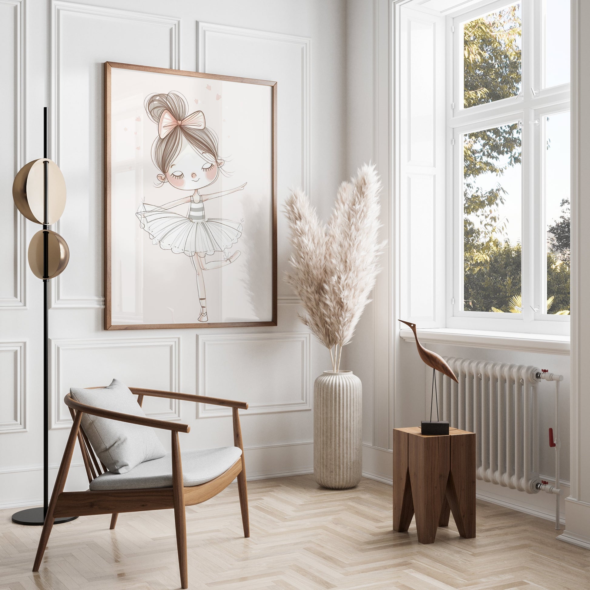 Premium Poster of Adorable Young Ballet Dancer Illustration Posters