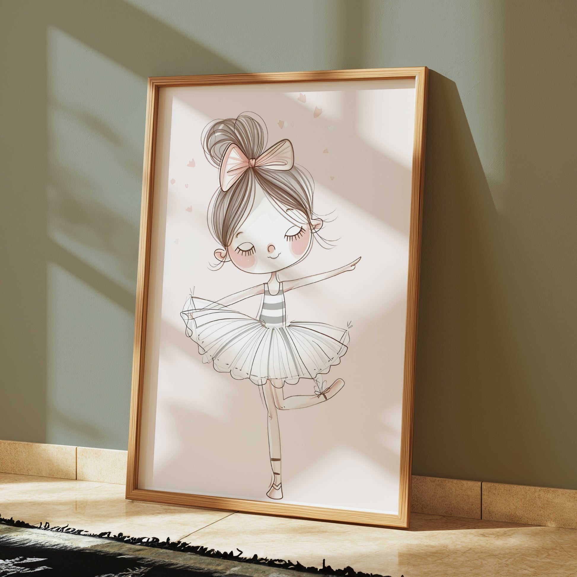 Premium Poster of Adorable Young Ballet Dancer Illustration Posters