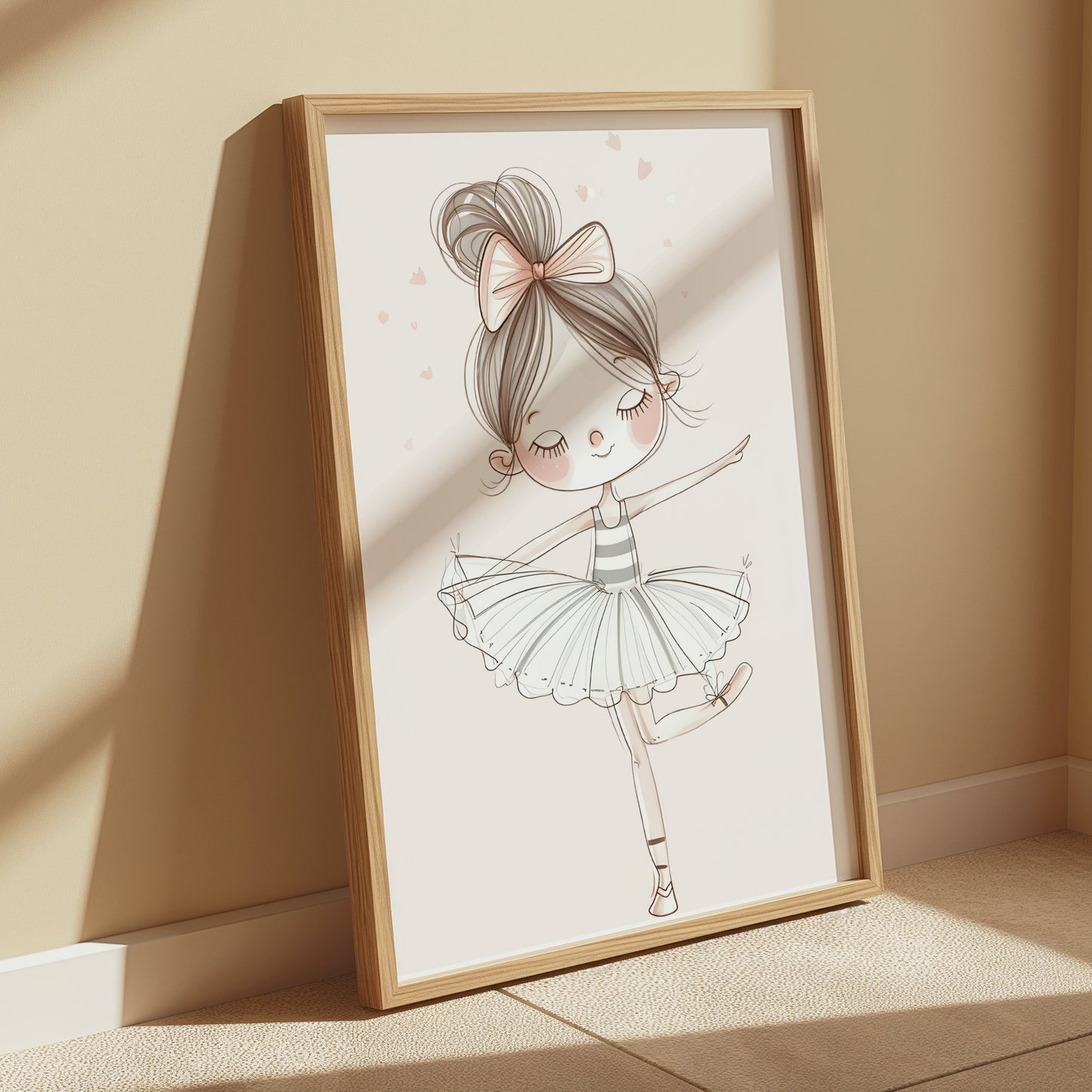 Premium Poster of Adorable Young Ballet Dancer Illustration Posters