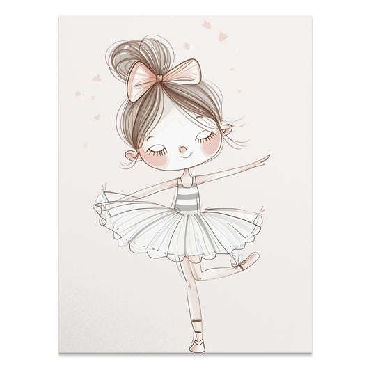Premium Poster of Adorable Young Ballet Dancer Illustration Posters