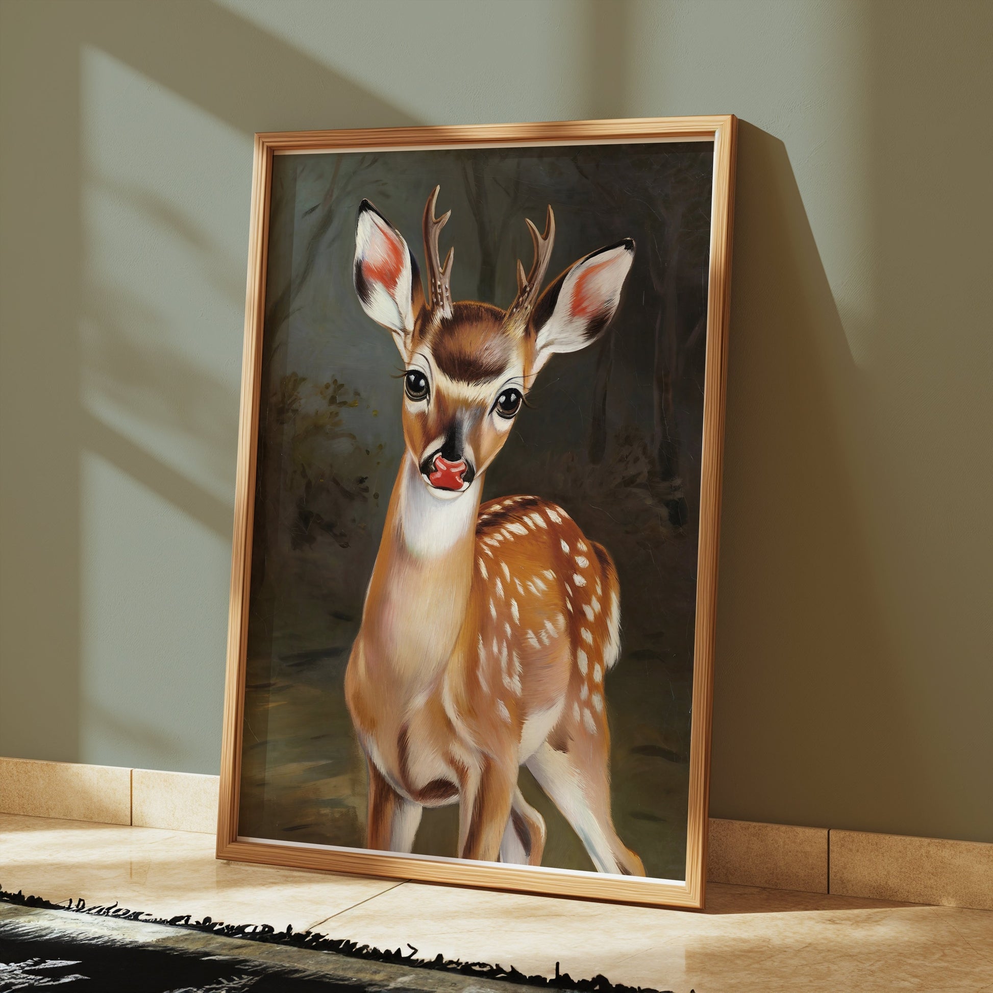 Premium Poster of Adorable Young Deer in Nature Scene Posters