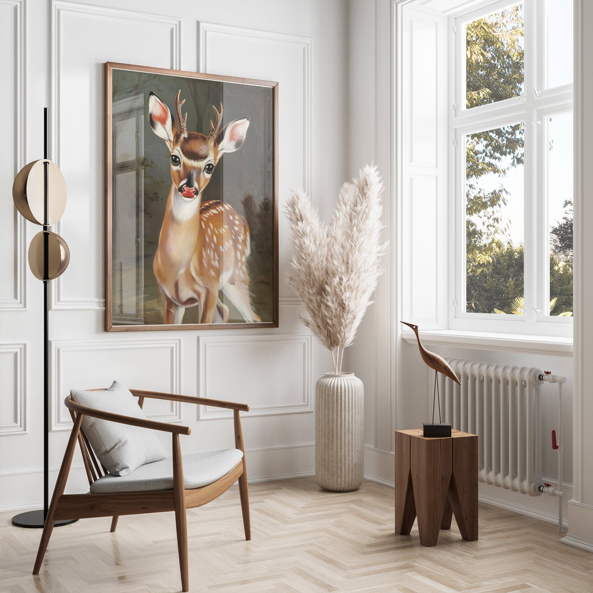 Premium Poster of Adorable Young Deer in Nature Scene Posters