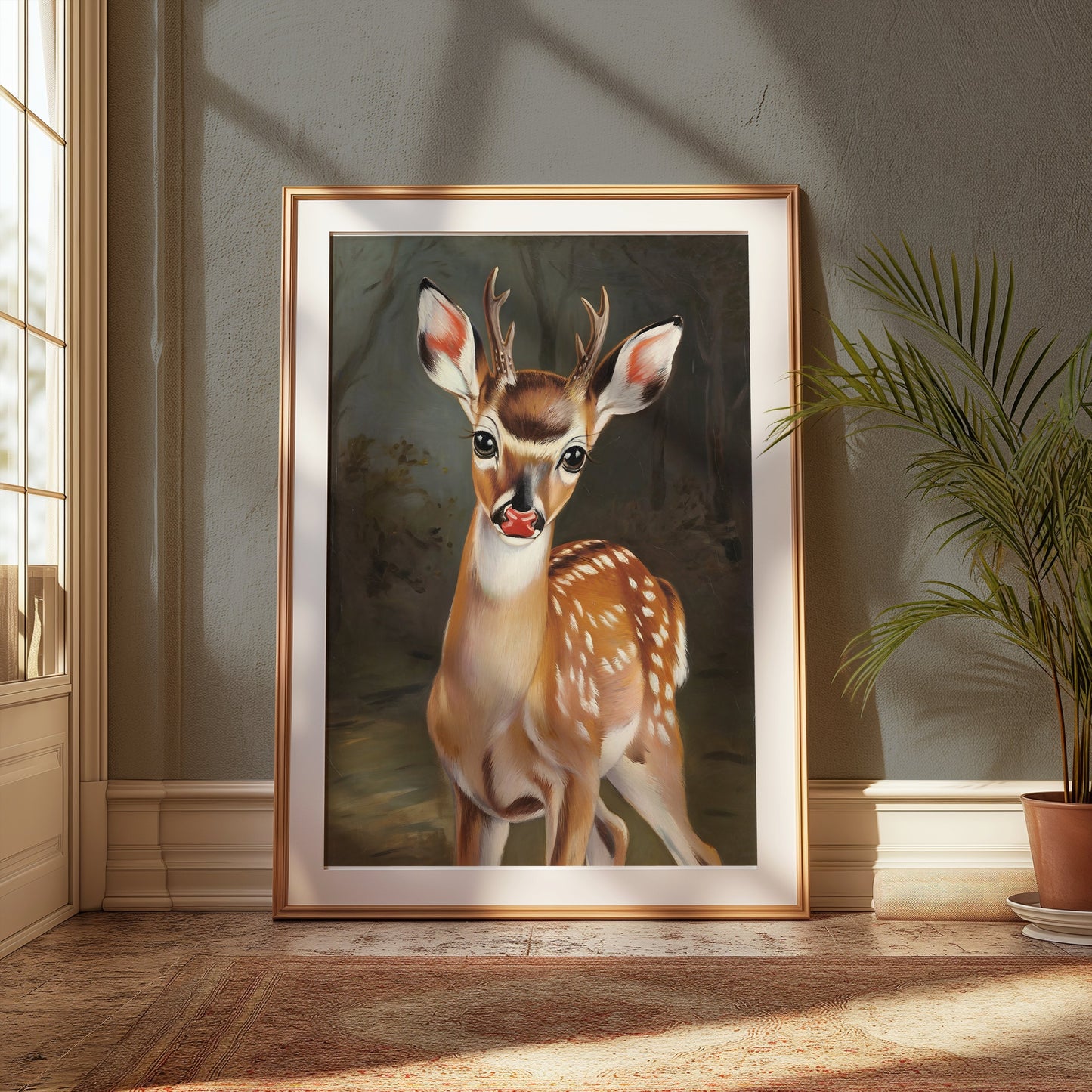 Premium Poster of Adorable Young Deer in Nature Scene Posters