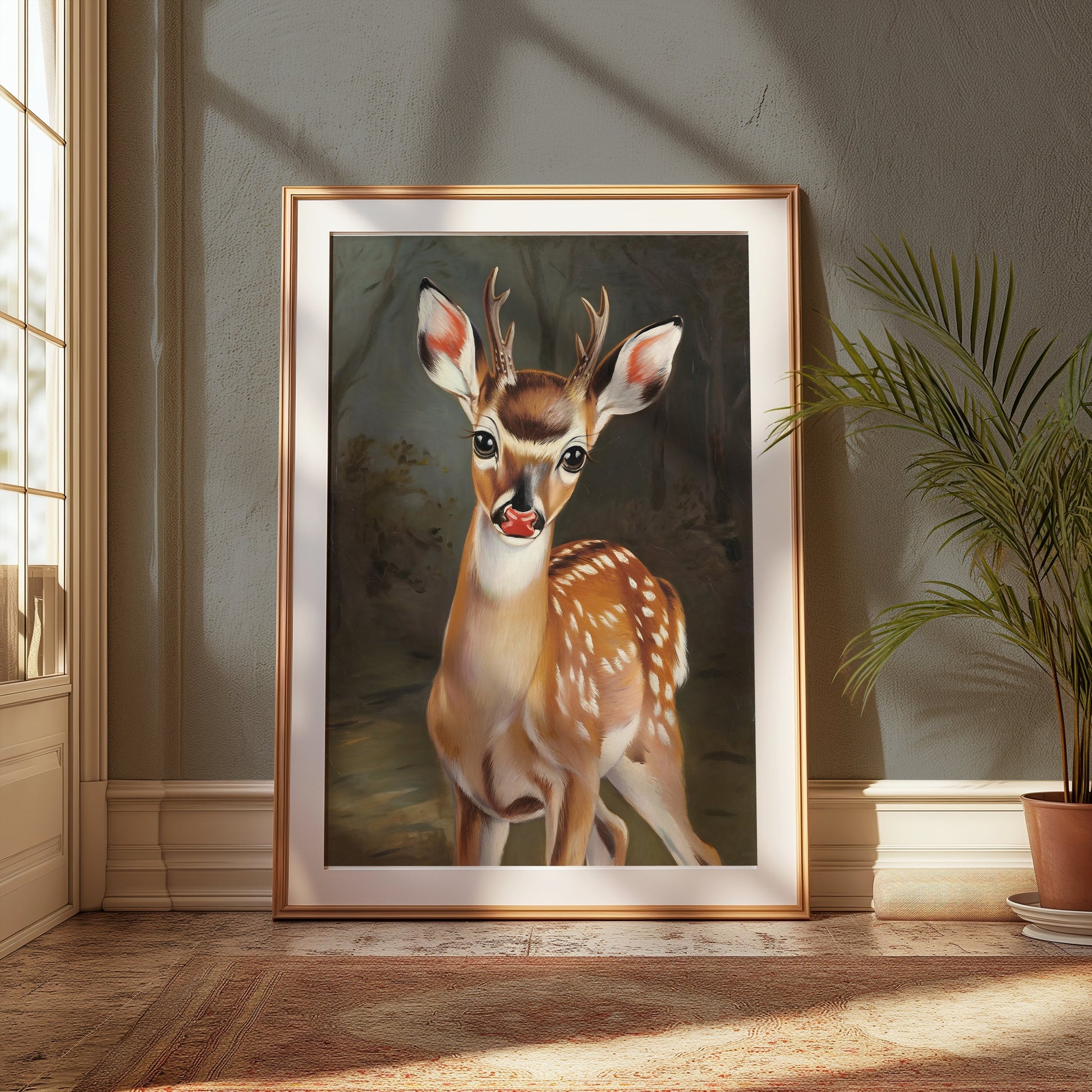 Premium Poster of Adorable Young Deer in Nature Scene Posters