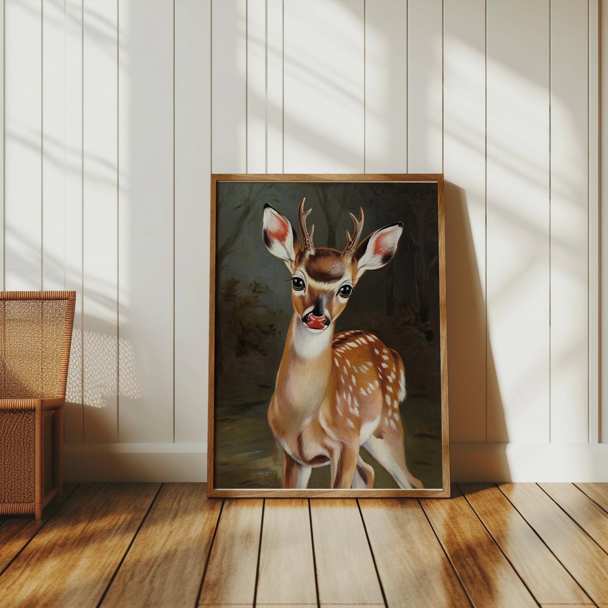 Premium Poster of Adorable Young Deer in Nature Scene Posters