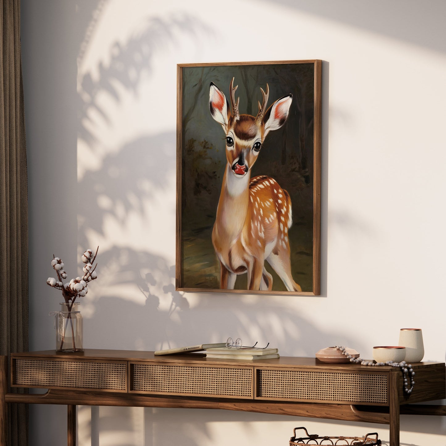 Premium Poster of Adorable Young Deer in Nature Scene Posters