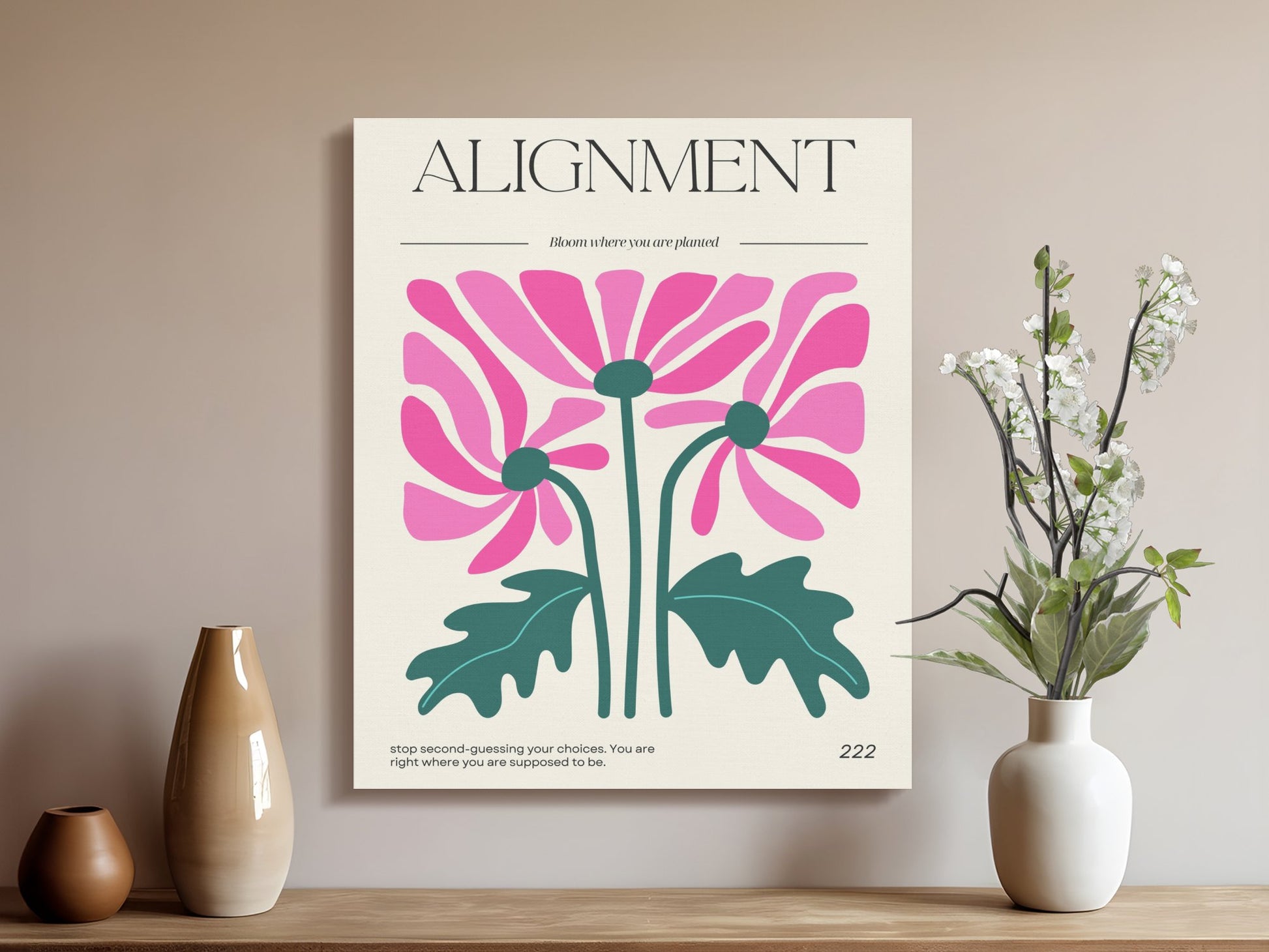 Premium Poster of Alignment Floral Wall Art Canvas Wraps