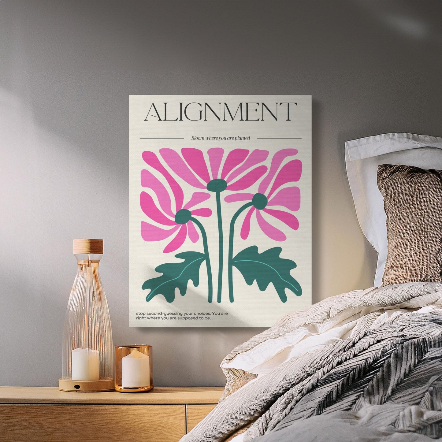 Premium Poster of Alignment Floral Wall Art Canvas Wraps