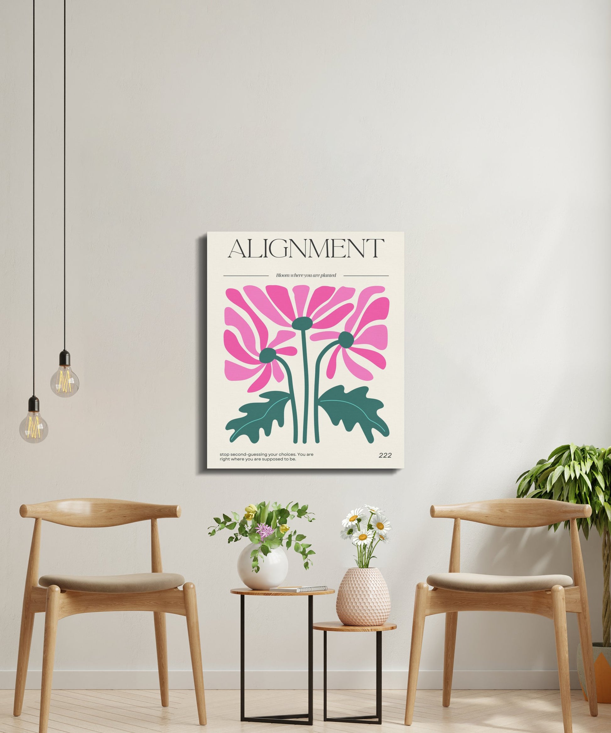 Premium Poster of Alignment Floral Wall Art Canvas Wraps