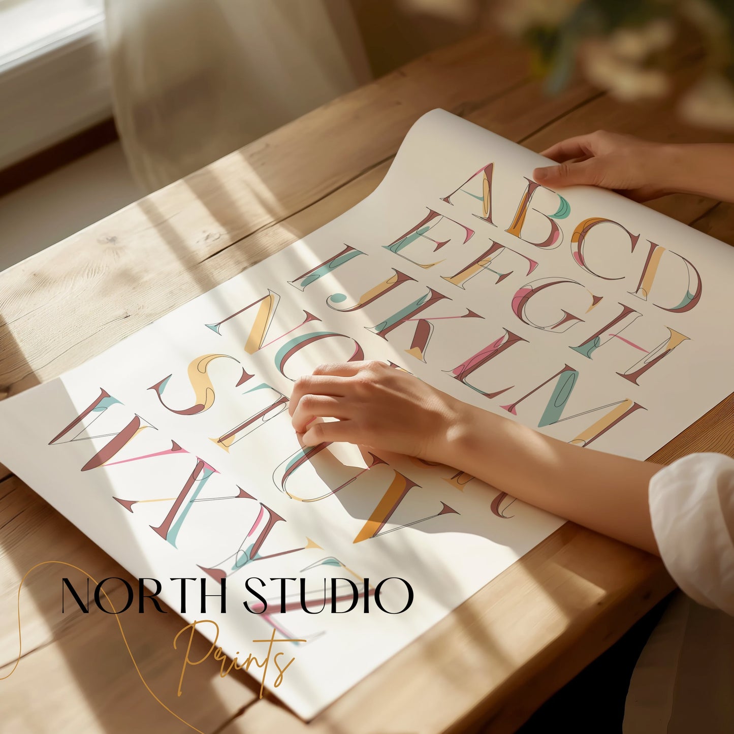 Premium Poster of Alphabet Art Colorful Typography Design Wall Posters