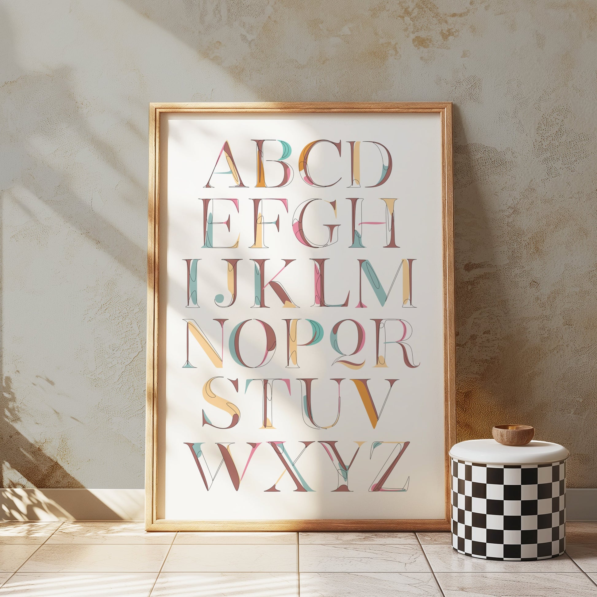 Premium Poster of Alphabet Art Colorful Typography Design Wall Posters