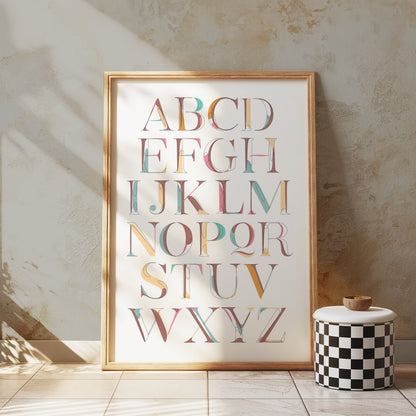 Premium Poster of Alphabet Art Colorful Typography Design Wall Posters