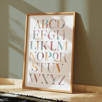 Premium Poster of Alphabet Art Colorful Typography Design Wall Posters