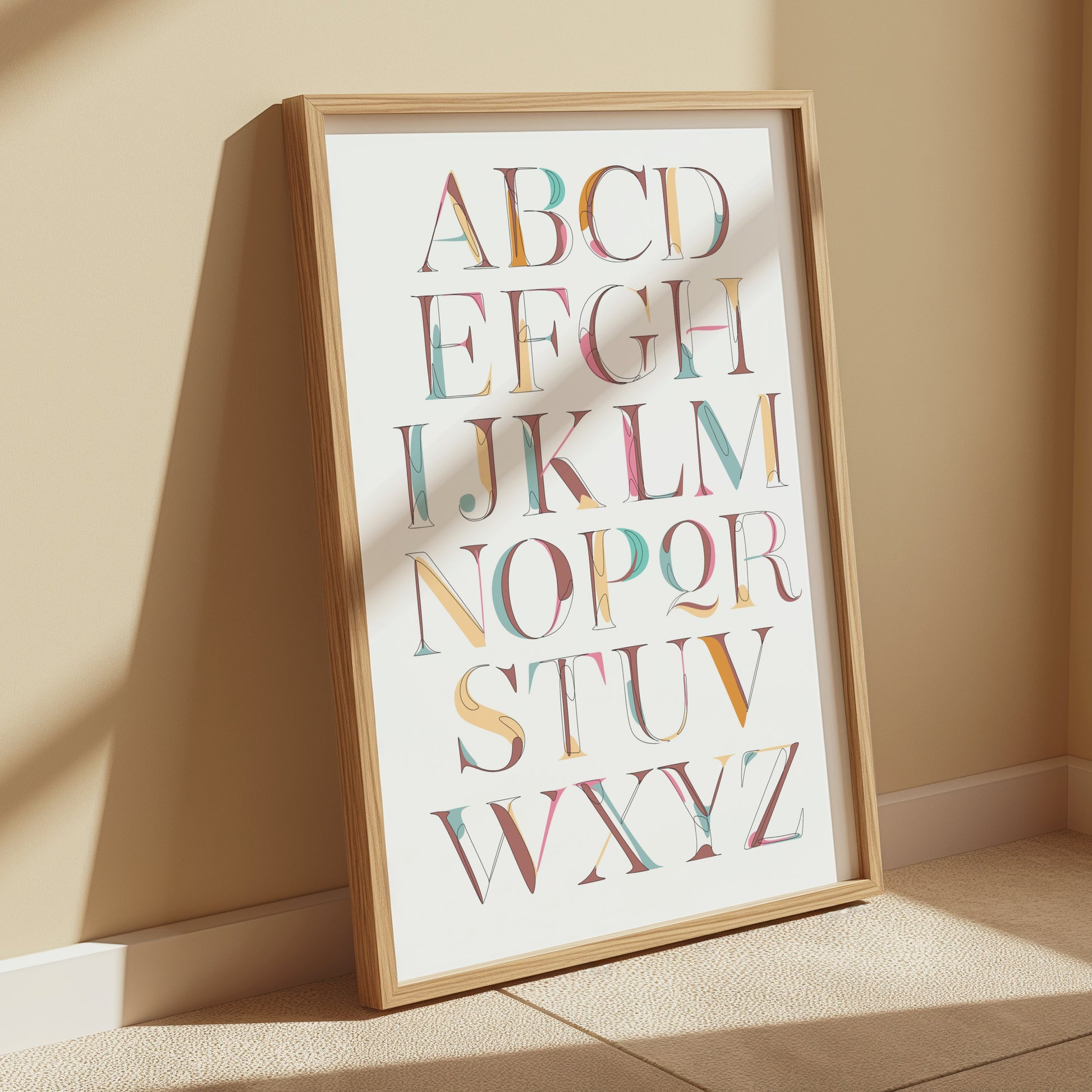 Premium Poster of Alphabet Art Colorful Typography Design Wall Posters
