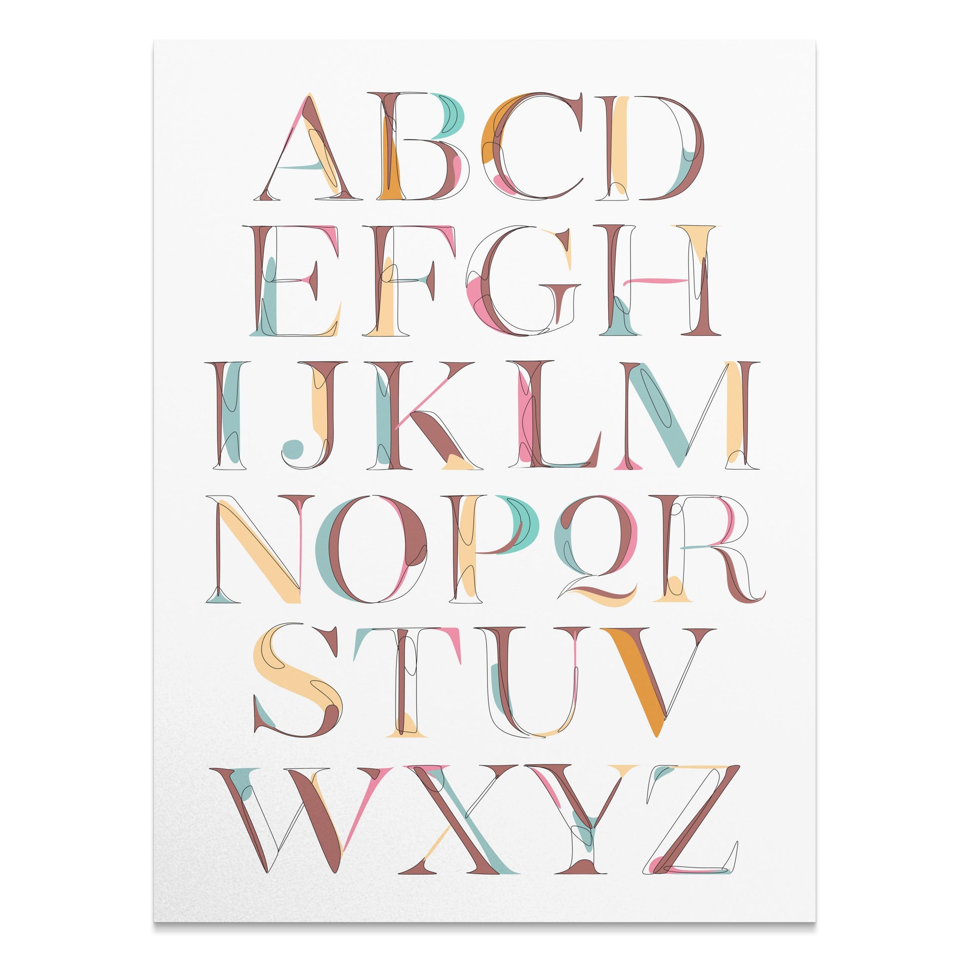 Premium Poster of Alphabet Art Colorful Typography Design Wall Posters