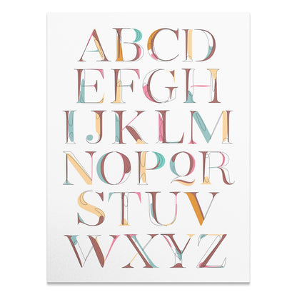 Premium Poster of Alphabet Art Colorful Typography Design Wall Posters