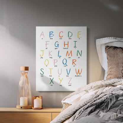 Premium Poster of Alphabet Letters Colorful Nursery Canvas Wraps