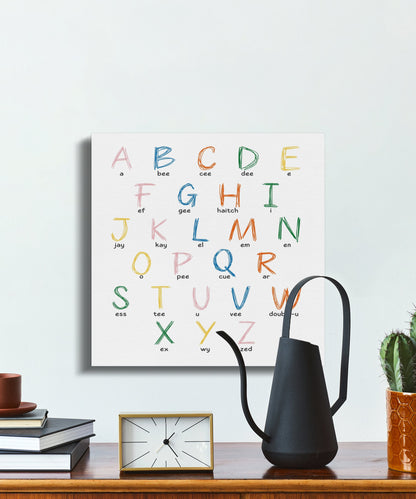 Premium Poster of Alphabet Letters Colorful Nursery Canvas Wraps