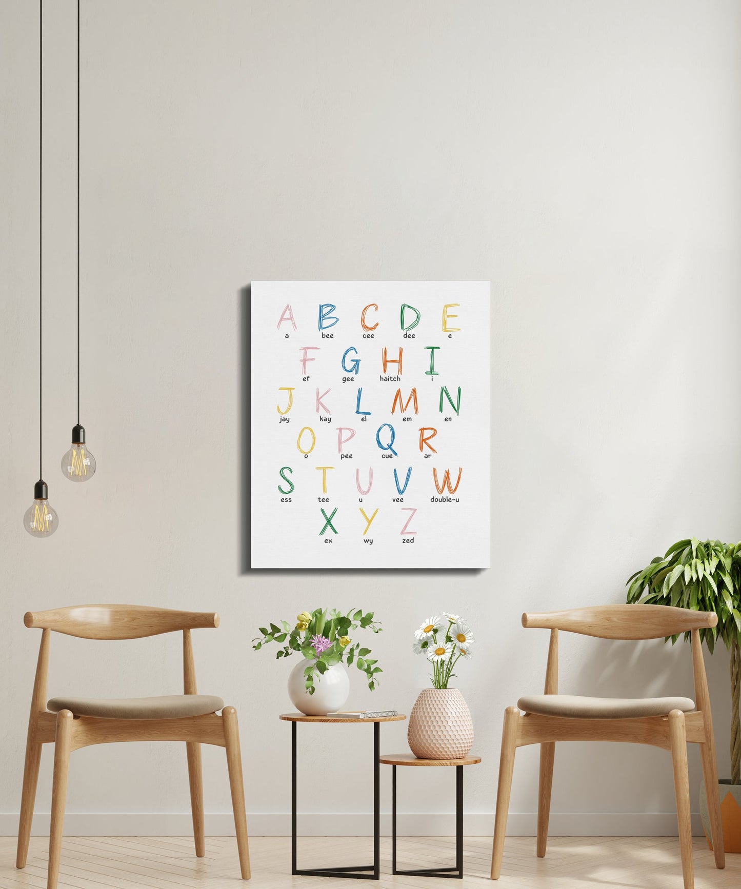 Premium Poster of Alphabet Letters Colorful Nursery Canvas Wraps