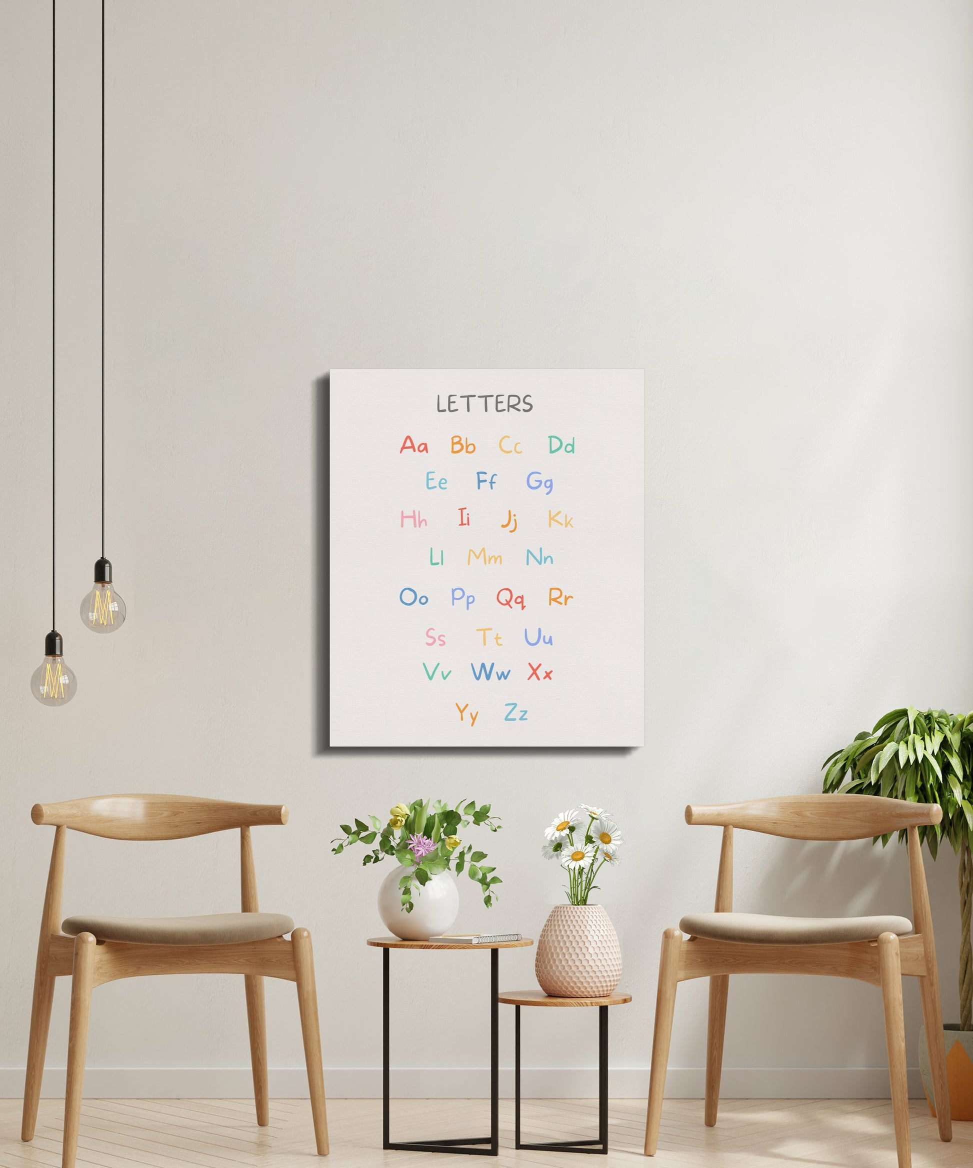 Premium Poster of Alphabet Letters Nursery Wall Art Colorful Canvas Wraps
