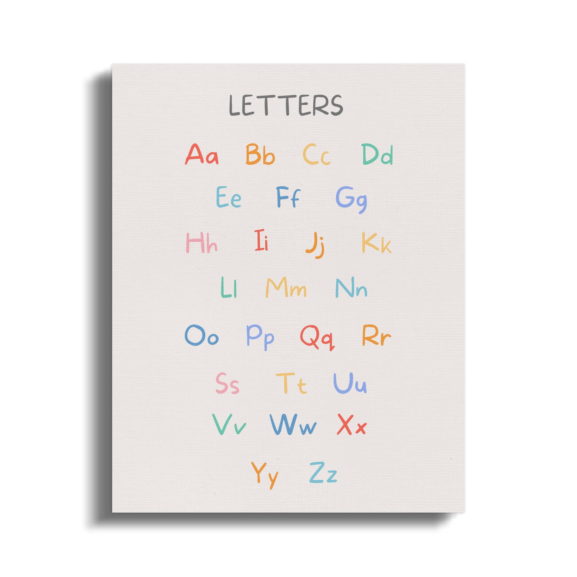Premium Poster of Alphabet Letters Nursery Wall Art Colorful Canvas Wraps