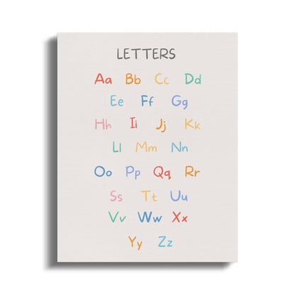 Premium Poster of Alphabet Letters Nursery Wall Art Colorful Canvas Wraps