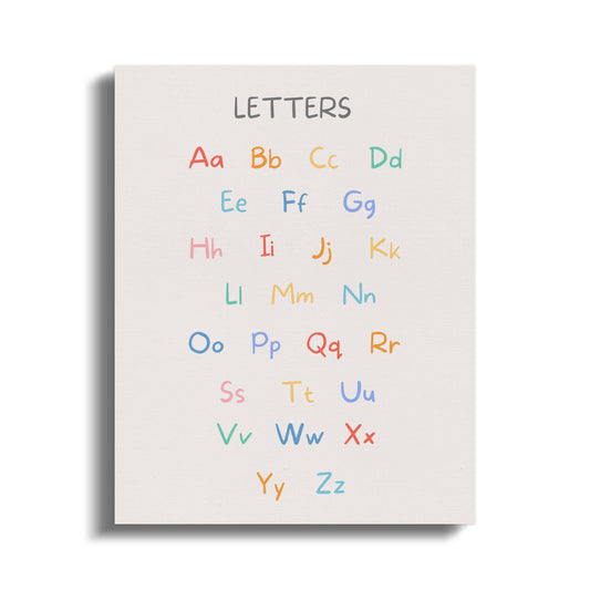Premium Poster of Alphabet Letters Nursery Wall Art Colorful Canvas Wraps