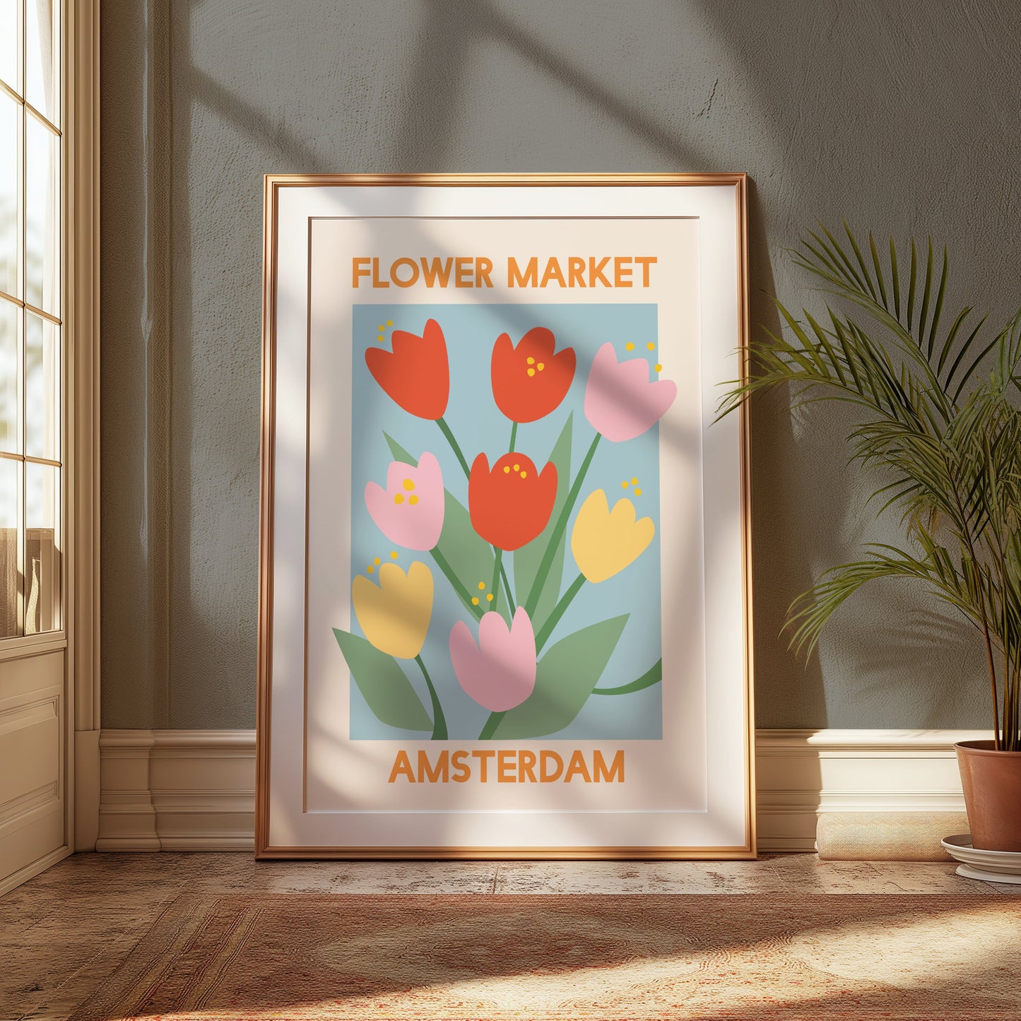 Premium Poster of Amsterdam Flower Market Colorful Blooms Posters